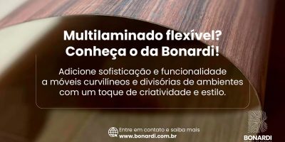 Multilaminado flexível Conheça o da Bonardi Multilaminado flexível: criatividade e funcionalidade para projetos com superfícies curvas